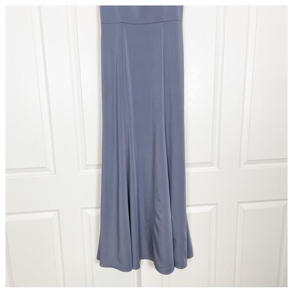 Jenni Yoo Collection Aniston Hydrangea Spaghetti Strap Gown Lined - Picture 4 of 11